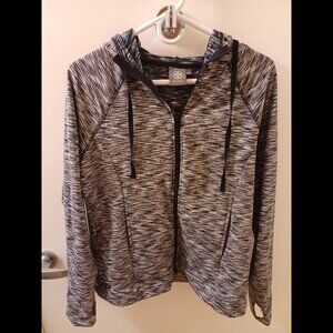 Blue & Gray Patterned Daisy Fuentes Workout Zipped Sweater/Jacket
